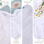 3 Pack White Cheesecloth Table Runner - Image 8