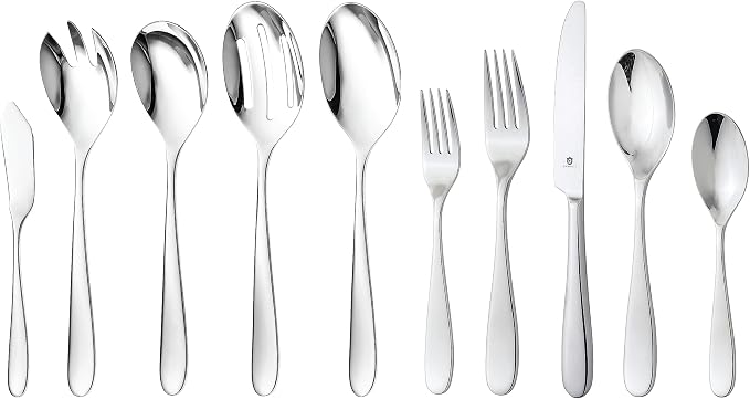 Silverware Set for 8 with Serving Utensils, 18/10 Stainless Steel Flatware by DANIALLI