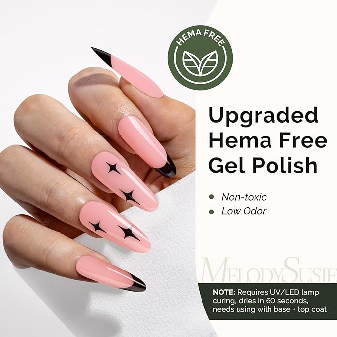 MelodySusie Hema Free Gel Nail Polish, 0.5 Fl Oz Thick Beige Pink Gel Polish, Non-Toxic, Long Lasting, Soak Off UV Nail Polish, Manicure Nail Design Salon DIY Nail Art at Home K0537