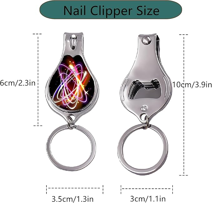 Nail Clipper Set with Keychain 2 Pack Toenail Clippers with Jar Opener Multifunction Nail Cutter for Men-Dorm Room Essentials,Kitchen Gadgets,Golf Accessories,Travel Essentials(Colorful)