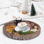 Round Decorative Wooden Serving Trays - Image 5