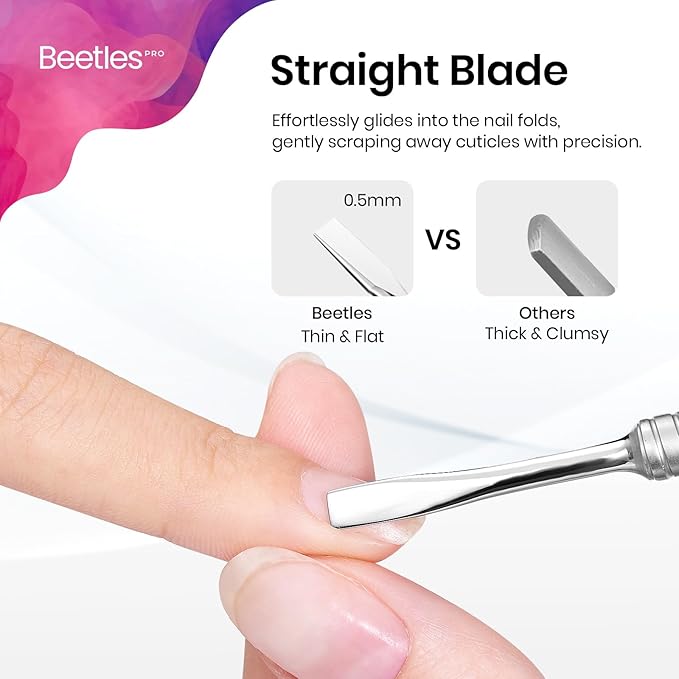 Beetles Cuticle Pusher Gel Nail Polish Remover Tool for Fingernail Polish Nail Cuticle Cleaner Manicure Home Cuticle Trimmer Nail Cleaner