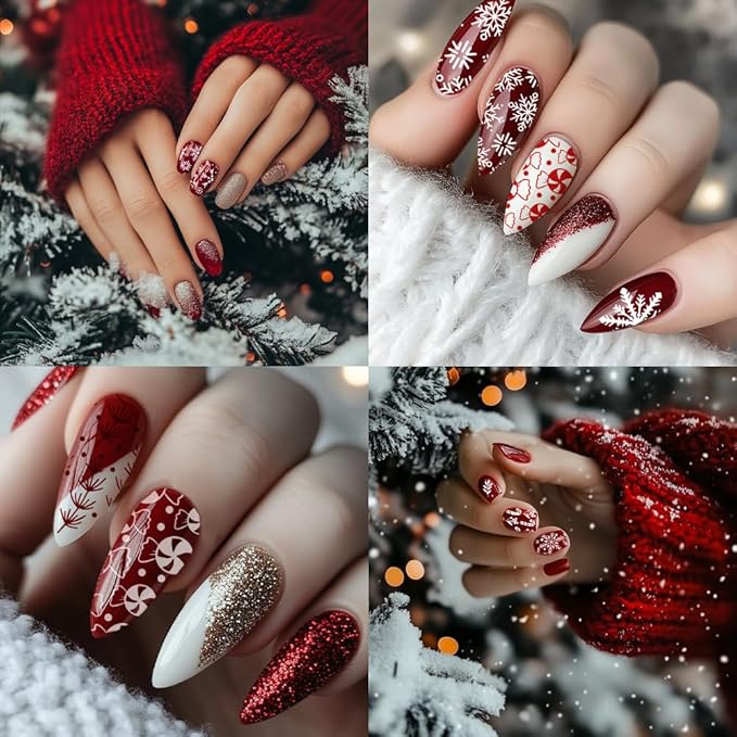 PH PandaHall 5pcs Christmas Nail Stamping Plate 128 Pattern Reindeer Snowman Snowflake Bell Nail Stencils Nail Art Stamping Plate Stainless Steel Print Nail Stencil for Nail Art Design Manicure Salon
