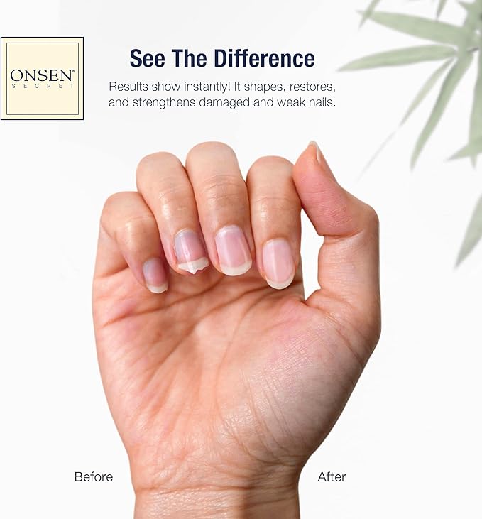 Onsen Secret Japanese Nail File - Professional 10-Pack Nail Files, Double Sided Natural & Acrylic Filers - 120/180 Grit - Disposable, Salon Smooth | Best Onsen File for Shiny Nails