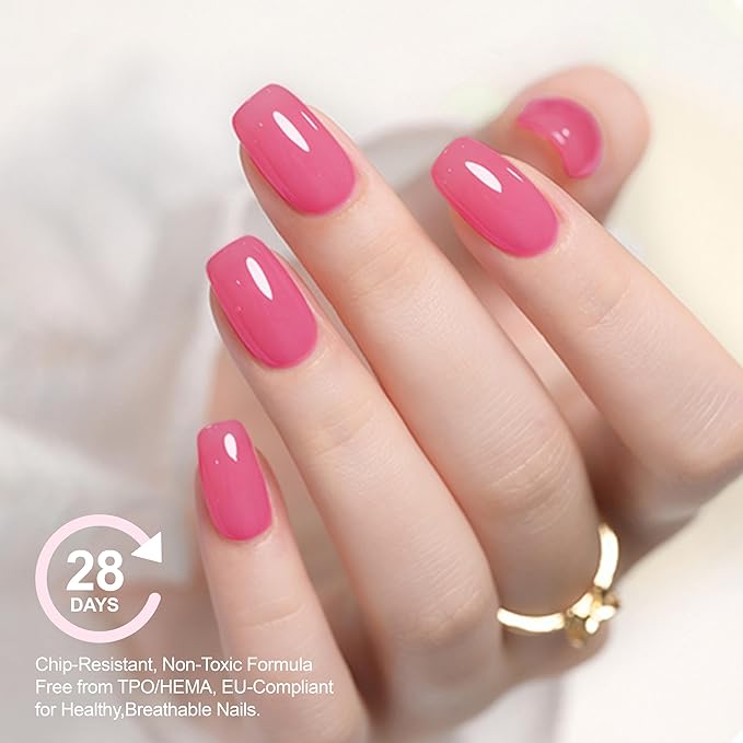 Hema Free Builder Gel Polish, Vegan TPO Free Pink Builder Base Gel, for Strengthens Damaged Thin Nails, LED UV Curing, Thickening & Repair