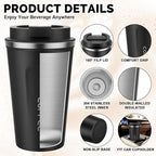 MOMSIV 17oz Travel Coffee Mug, Insulated Coffee Cup - Image 6
