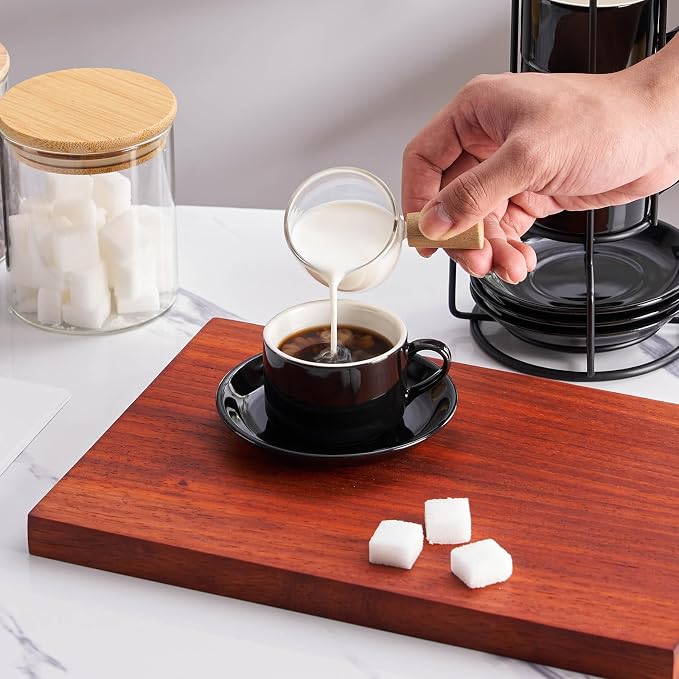 Espresso Cups Set of 4, 4oz Stackable Coffee Cups - Image 3