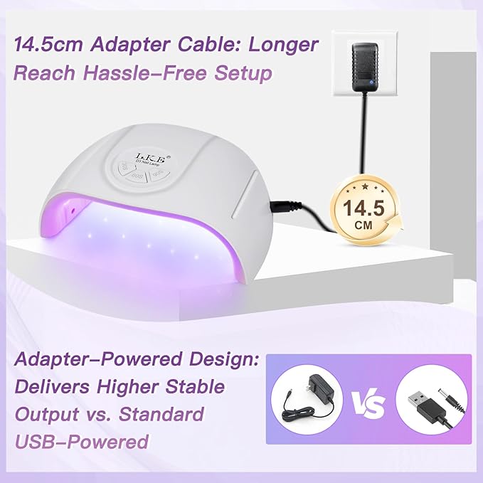 Wisdompark UV Nail Lamp, 72W UV Light for Gel Nails with 21 LED Lights Nail Lamp 3 Speed Timer Fast Curing Poly Gel Polish, Professional Manicure Lamps for Home Salon Nail Art Tools