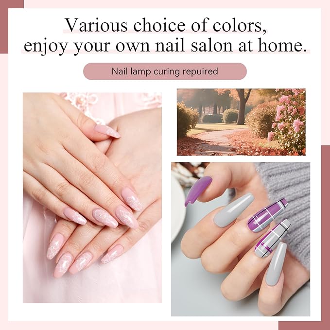 phoenixy Gel Nail Polish 25+5 PCS Gel Nail Polish Kit with Base Coat Glossy Matte Gold Glitter and Silver Glitter Top Coat Pink Red Green Starter Gift for Women