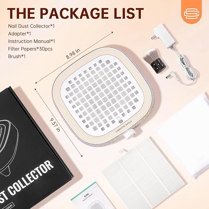 Nail Dust Collector, Powerful 4000RPM Vacuum Fan Vent Dust Collector Extractor Dust Suction Machine for Acrylic Nails Polishing, Nail Salon& Home