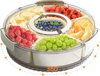 Divided Serving Tray with Lid and Handle, Stackable Snackle Box Container by Unknown