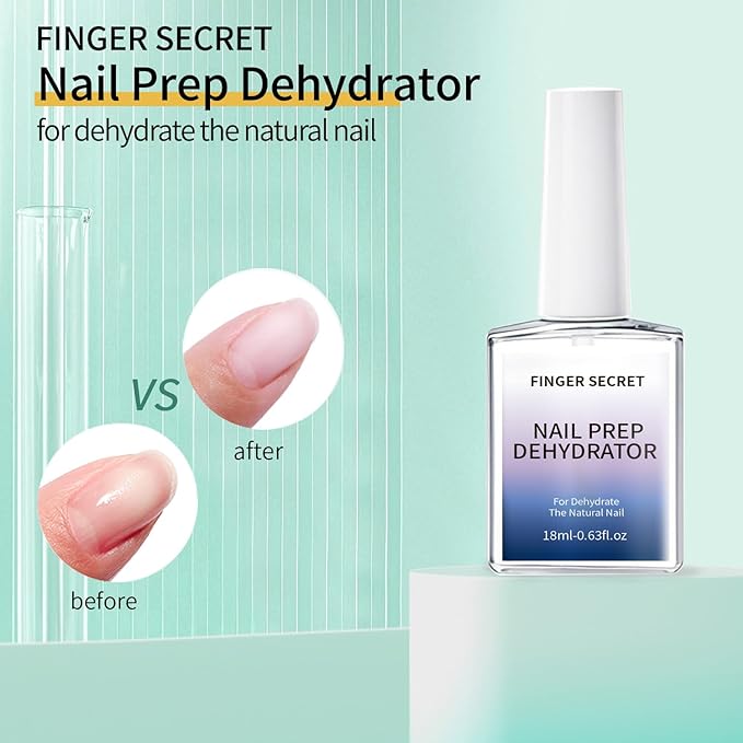 Nail Prep Dehydrator for Gel Polish 18ml/0.6floz, Fast Dry Primer, Nails Dehydrator for Nail Art Design in Salon or Home Use