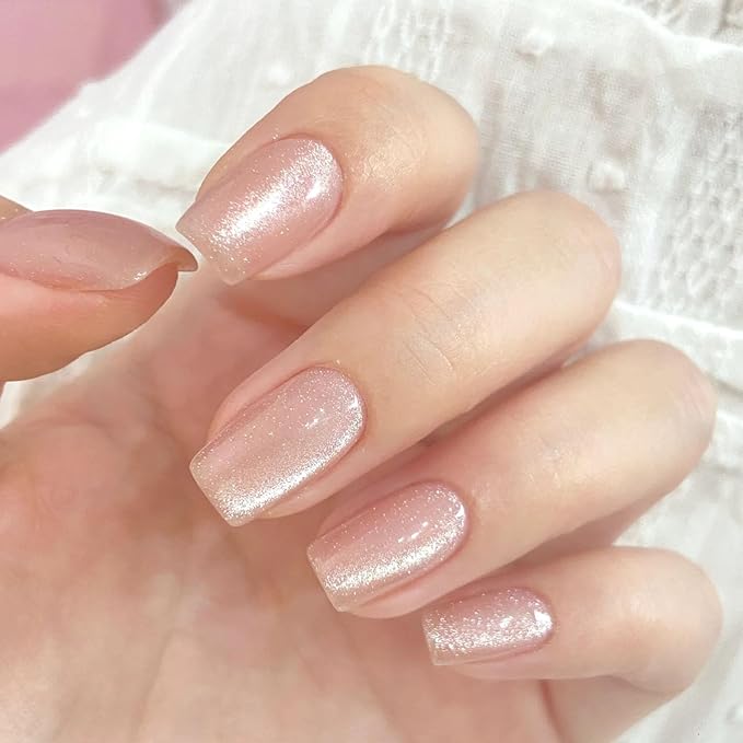 COSMOO Mermaid Pearl Nail Polish Pink Aurora Effect Nail Polish, Fast Drying & Long Lasting, Trendy DIY at Home Nail Gift