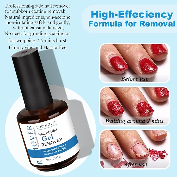 Gel Remover for Nails & Cuticle Oil for Nails,Nail Remover Quick Remove Gel Nail Polish within 3-5 mins, Nail Polish Remover removedor de esmalte gel