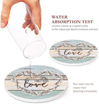 Coasters for Drinks, Ceramic Stone Vintage Blessed Love | Farmhouse Absorbent - Image 3