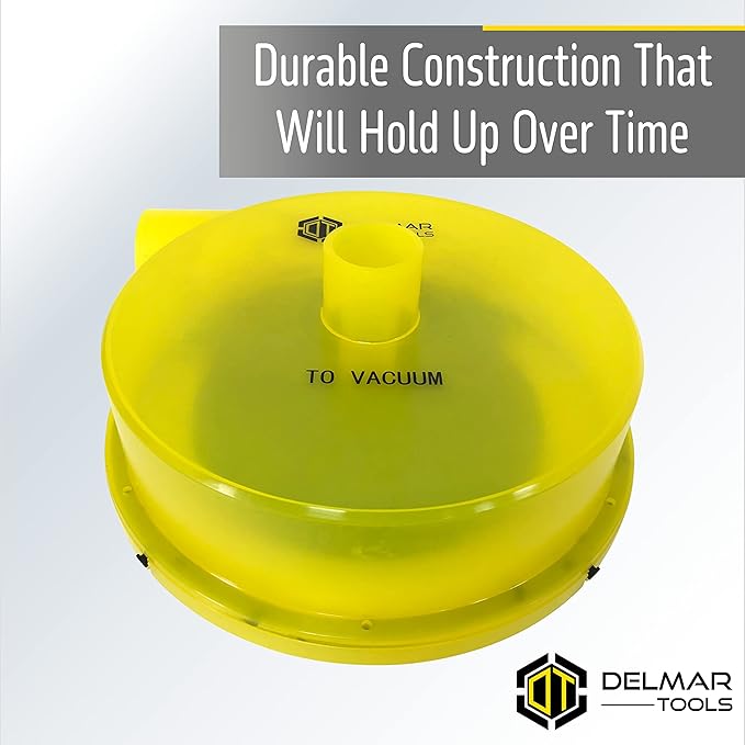 Low Profile Dust Separator With Lifetime Warranty, Wet/Dry Shop Vacuums, 99% Efficiency, Included 90° Adapter and 2.5" Hose, Attaches to 5 Gallon Buckets in Seconds, Maximum Suction