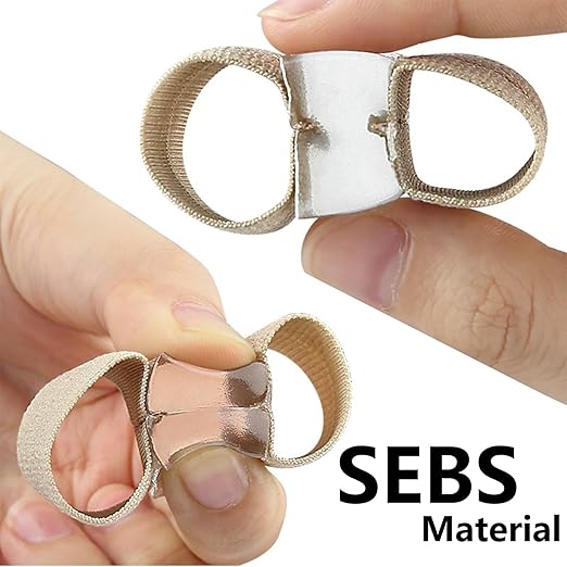 Toe Spacers for Women & Men - Bunion Corrector with Elastic Band, Silicone Toe Separators for Overlapping Toes, Correct Toes & Foot Pain Support