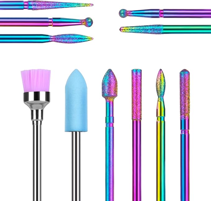 URAQT Nail Drill Bits Set, 11pcs Electric Nail Drill Bits Kit 3/32" Tungsten Steel Carbide Nail Bits, Cuticle Polishing Bits for Acrylic Gel Nails, Electric Nail Files Manicure Pedicure Drill Tool