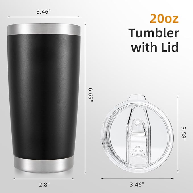 20oz Tumbler Bulk with Lid Stainless Steel Tumblers, 12 Pack | Leak Proof Lid - Image 5