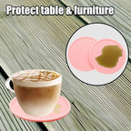 5 Pack Pink Coasters, Non-Slip Cup Coasters - Image 3