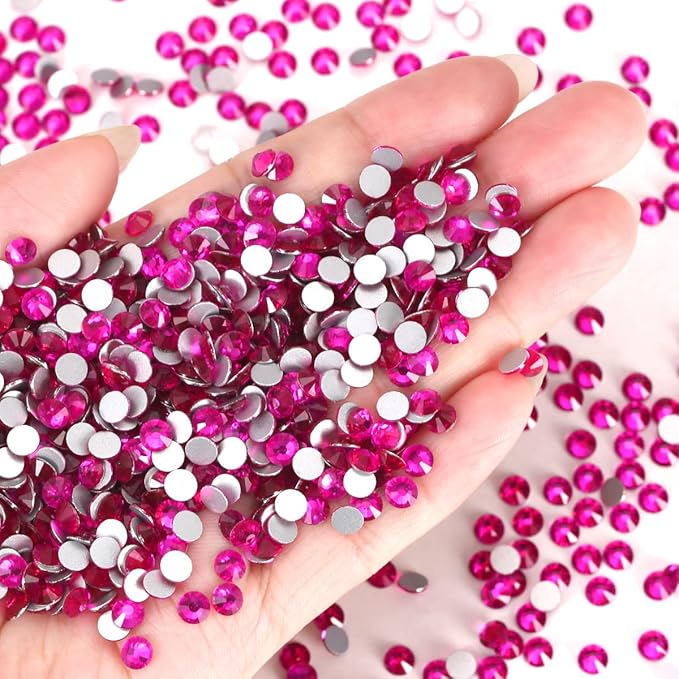 Novani Rhinestones Flatback Rhinestones Glass Gems Stones Jewels Round Gemstones Non-Hotfix Crystal for Crafts,SS16,1440 Pieces,Peach