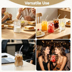 4 Pcs Ribbed Glass Cups Set - Image 5