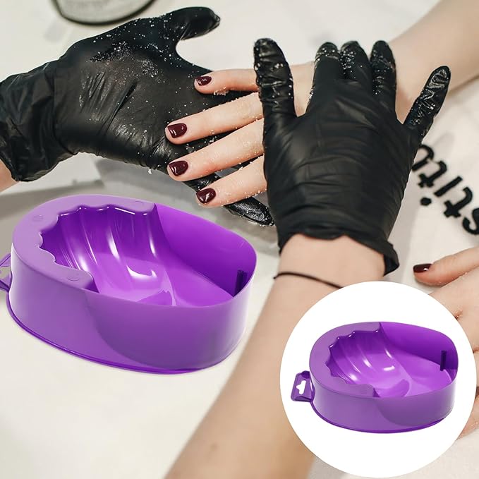 Mipcase 1Pc acrylic soak off bowl hand soaking bowl manicure soak tray manicure nail soak nail soaker acrylic remover art soak tools Spa purple hand