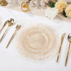 U-QE 60PCS Clear Coffee Plastic Plates - Image 4