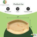 Disposable Bamboo 13" x 9" Trays Bamboo Serving Platters, Disposable Boards - Image 3