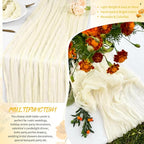 Showgeous 18 Pack Ivory Cheesecloth Table Runner, 17 x 108 Inches | Boho - Image 5
