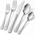 40 Piece Silverware Set for 8, Vintage Stainless Steel Flatware Set | Stone by Unknown