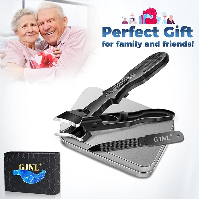 Toenail Clippers for Thick Toenails, Christmas Xmas Presents Gifts for Adults, Wide Jaw Opening Nail Clippers for Men, Heavy Duty Ingrown Toenail Clippers, Stocking Stuffers Gifts for Men