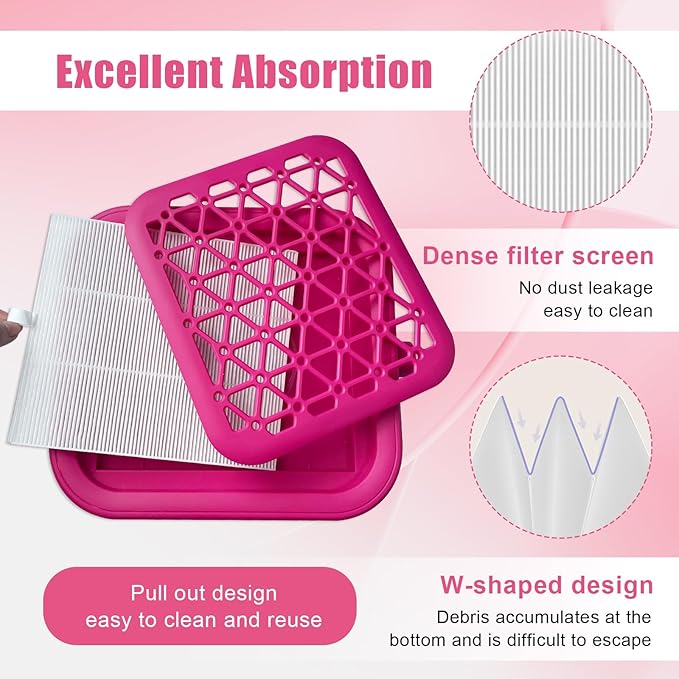 Nail Dust Collector Vacuum, Powerful 4000 RPM Turbine Motor with Reusable Filter for Acrylic Nails Polishing, Professional Manicure Tool for Home & Salon