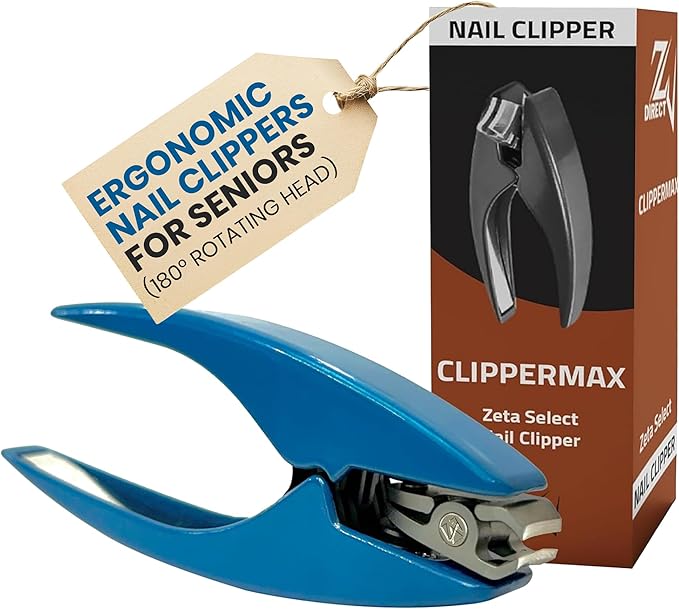 Ergonomic Nail Clippers for Seniors & Adults – Doctor-Designed with Rotating Head for Toes and Fingernail - Durable and Hygienic Stainless Steel