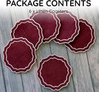 Linen Coasters for Drinks, 4.5 inch, Cinnabar | Absorbent Linen Drink Mats - Image 2