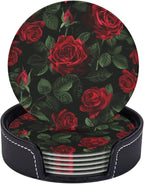 Vintage Romantic Red Roses Coasters by KiuLoam