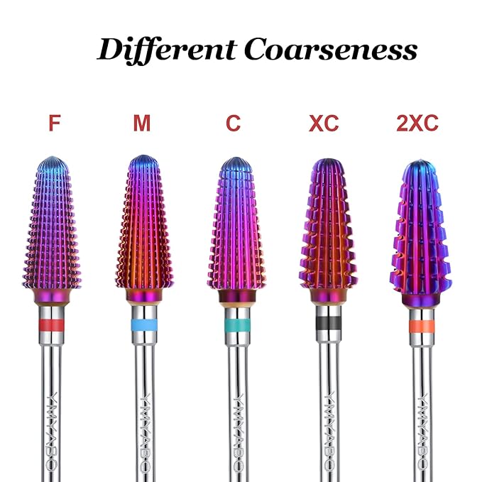 Nail Drill Bit,Professional 3/32" Purple Tornado Carbide Tungsten Multifunction Bits， Fast Remove for Hard Gel and Acrylic, Manicure Pedicure Cuticle Nail Polishing Tool-Coarse