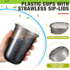 Ziliny 50 Sets Clear Plastic Coffee Cups - Image 4