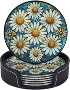 Daisy Coasters for Drinks, Daisy Decor Bar Drink Coasters for Coffee Table - Image 2