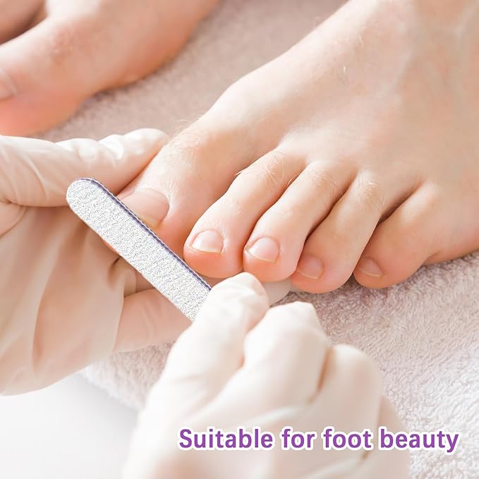 200 Pcs Nail Files 100/180 Grit Double Sides Emery Boards Reusable Nail Files for Acrylic Nails Professional Manicure Tools for Natural Nails Acrylic Nails Home and Salon Supplies