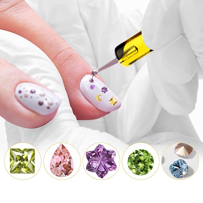 French Manicure Brush, Esclane 2 Way French Nail Brush with Dotting Tool for Manicure Cuticle Clean Up Nail Art Design, French Tip Brush (Yellow, #16)