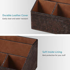PU Leather Desktop Organizer, Home Luxury Remote Control Holder, Office Desk - Image 3