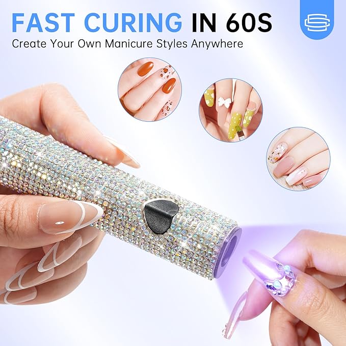 UV Light for Gel Nails, Handheld UV Nail Lamp, Portable LED Nail Lamp, Mini Nail Dryer, USB Nail Light for Fast Curing, White