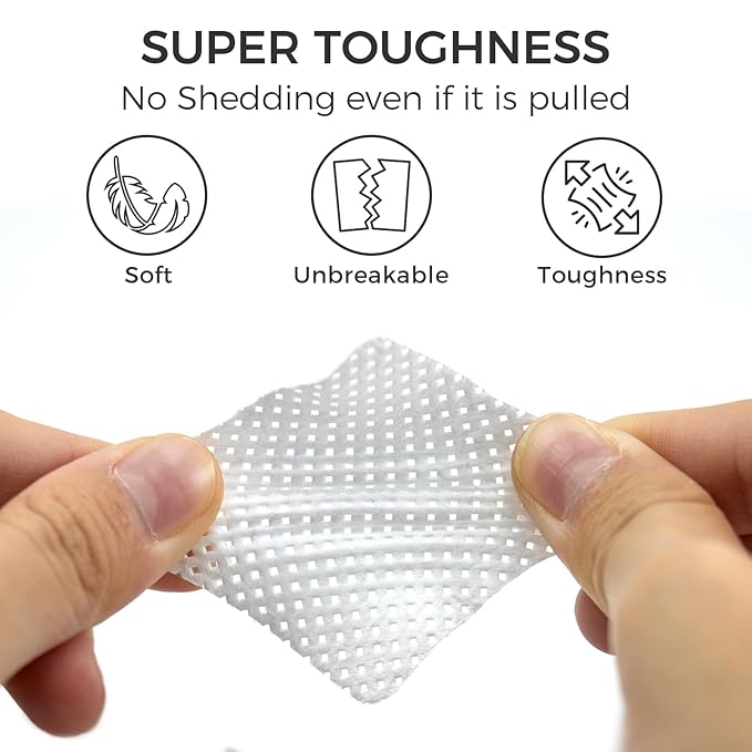 540PCS Lint Free Nail Wipes White, Non - Woven Soft Nail Polish Remover Wipes for Gel Nails, Eyelash Extensions and DIY Nail Art Supplies
