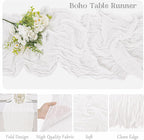 10 Pack White Cheesecloth Table Runner 6FT Boho Gauze Fabric Table Runner - Image 3
