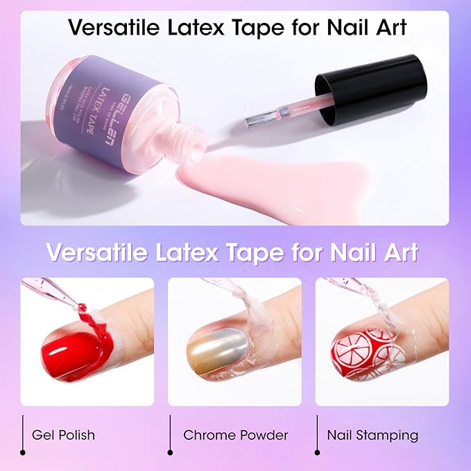 Gellen Gel Nail Polish Remover, 2-Pack Professional Quick Gel Remover for Nails 3-5 Minutes, Liquid Latex for Nails Pink, Safe & Easy Nail Polish Removal, No Need for Foil Soaking, Gifts for Women