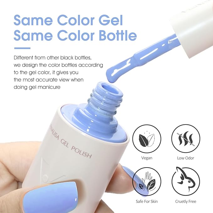 VENALISA Blue Gel Nail Polish 1 Pcs 10ML Pastel Blue Gel Polish Soak Off Salon Manicure DIY at Home Nail Art For Girls Women