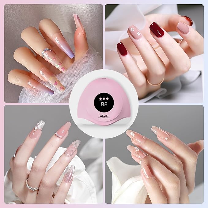 UV LED Nail Lamp, 72W Nail Dryer for Gel Polish with 24 LED Beads 3 Timer Setting, Professional Nail Light UV Nail Lamp for Gel Nails with Auto Sensor& LCD Screen