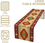 Aztec Southwest Table Runner, Ethnic Style Geometric Triditional Kitchen Table - Image 4