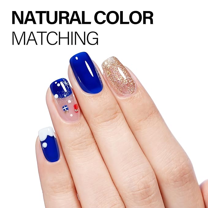 AILLSA Royal Blue Gel Nail Polish Deep Blue Gel Polish Winter Sheer Translucent Color Nail Polish High Gloss Soak Off U V French Nail Manicure Salon DIY Christmas Gifts 0.5 Fl Oz/GB125